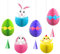 6 Stück Osterhasen-Dekorationen, Oster-Hängeeier, Ornamente, dekorativ, bunt, Hase mit 3D-Wabenpapier, Eierkugel, geeignet für Osterhasen-Themendekoration für Geburtstagsparty
