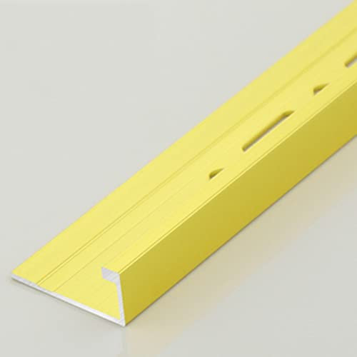 Alliage d'aluminium carrelage bande d'angle fond mur angle droit bande de coupe métal Hauteur: 13,9mm profilé pour carrelage équerre aluminium fermeture bord bande d'étanchéité,Bright gold,120cm