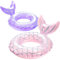 HeySplash Aufblasbarer Schwimmring, 2 Stück Schwimmreifen mit Meerjungschwanzes Form für Pool Strand, PVC Schwimm Ring für Kinder/Erwachsene mit einem Gewicht von 38-88 Lbs, Rosa+Lila