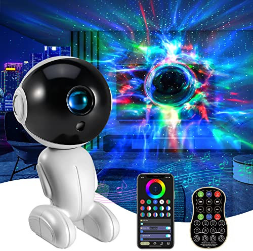 DfuGift Galaxie Sternenhimmel Projektor, LED Nachtlicht Sternenhimmel Projektor Kinder Roboter Projektor mit Fernbedienung und Timer App-Steuerung Nebula Projektor Geburtstagsgeschenk