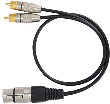 KIMISS Audio-Splitterkabel PVC + Metall für Audio-Splitter 1 XLR-Buchse auf 2 Cinch-Stecker Kabel für Heimkino und Professionelle Audiogeräte (Weiblicher Verbinder 0,5 m/19,7'