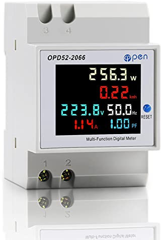 WEBN Amperometro Digitale Guida DIN,Misuratore Contatore di Corrente ac40-300v 100a, Contatore di Energia Elettrica Monofase Ammeter Voltmeter