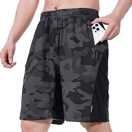 Santic MTB Hose Herren Kurz Radlerhose Gepolstert Fahrradhose Bike Shorts Baggy Mountainbike Hose Atmungsaktiv Elastische Outdoor Radhose Sport Schwarz L