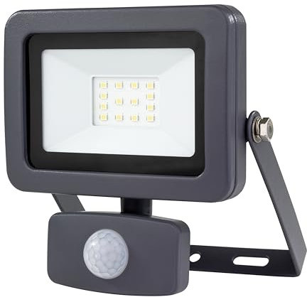 REV Aussenlampe mit Bewegungsmelder FLARE -Wandleuchte aussen IP44, LED Lampe 20W, 1700 Lumen, 6500K, Erfassungswinkel 120° auf 9m, anthrazit