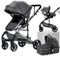 MoLi 3 in 1 Kombikinderwagen 3 in 1 Infant Reisesysteme Hochlandschaft Kinderwagen Liegender Buggy Kinderwagen Neugeborenen Kinderwagen Faltbarer Standardkinderwagen (739 Grey)