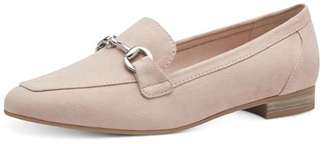MARCO TOZZI Damen Loafer ohne Absatz Vegan mit Schnalle, Beige (Powder), 41 EU