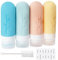 AiQInu Flacons De Voyage En Silicone, 4 PièCes 90ml Contenant Voyage, Avec éTiquette Et Brosse De Nettoyage, Bouteilles De Voyage Rechargeables Pour Toutes Sortes De Cosmétiques