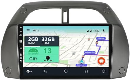 YUNTX [2GB+32GB] Android 14 Autoradio mit Navi für Toyota RAV4 (2001-2006)-9 Zoll Touchscreen-mit Kamera-DAB/GPS/Lenkradsteuerung/MirrorLink/Bluetooth 5.0/WiFi/USB/4G/CarPlay
