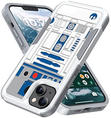 Candykisscase Phone Case for iPhone 15 Plus, Robot Pattern Shock-Absorption Hard PC and Inner Silicone Hybrid Dual Layer Armor Defender Case for Apple iPhone 15 Plus