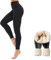 LXURY Winter-Leggings aus Lammfell, superdicke Thermo-Leggings aus Kaschmir mit hoher Taille für Damen (Black,XL)