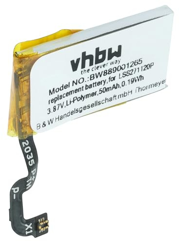 vhbw Akku Ersatz für Fitbit LSS271120P | für Smartwatch Uhr Fitnessarmband (50 mAh, 3,87 V, Li-Polymer)
