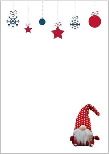 Briefpapier Wichtel DIN A4 - Papier Weihnachten - 20 Blatt - Motiv Nr. 028 | 160g/m²