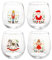 Widdle Gifts Christmas Glass Tumbler Tableware Set of 4 Santa, Nutcracker, Angel, Rocking Horse Designs Comes Boxed 6304
