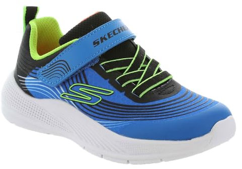 Skechers Jungen Microspec Advance Sneaker, Black Lime, 24 EU