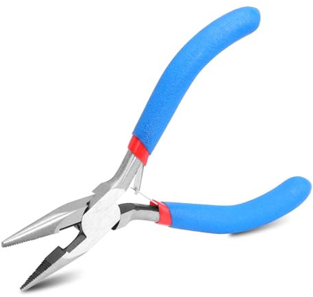 Aruicheng Needle Nose Pliers 5 Inch Jewelry Making Tools for Wire Bending, Gripping, Repair (Blue)