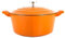 YLWX Enamel Cast Iron Dutch Oven Pot With Lid, Heart-Shaped Special-Shaped Cocotte Soup Pot, Black White Enamel Braised Enamel Stew Pot(Color:Heart Orange 22CM)