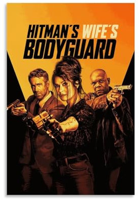 REOTTO Hitman's Wife's Bodyguard Movie Poster Dekorative Malerei Leinwand Wandkunst Wohnzimmer Poster Schlafzimmer Malerei,Wandkunst Bilddruck Moderne Familienzimmer Dekor 24x36inch(60x90cm)