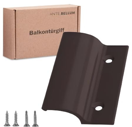 Ante bellum Maniglia per porta del balcone – Versatile in alluminio per porte da balcone, terrazze e zanzare, maniglia per porta della terrazza, incl. viti, facile da montare senza fori (RAL 8019)