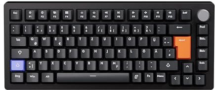DrunkDeer A75 Rapid Trigger Teclado Mecánico Gaming Interruptor Magnético USB con cable 75% TKL RGB 82 teclas ISO DE Layout, Negro
