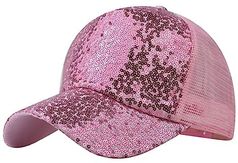 MKIUHNJ Sommersonnenschutz Unisex-Mode-Pailletten-Mesh-Kappe, atmungsaktiver, farbwechselnder Sonnenschutzhut, Kappe mit Netz Baseball Cap Unisex Sonnencap Damen Glitzer Schiebermütze Herren
