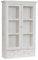 Biscottini Mobiletto Bagno sospeso Legno e Vetro L42,5xPR19,5xH76,5 cm - Vetrinetta da Parete per Bagno e Cucina - Vetrina Bianca Porta detersivi salvaspazio