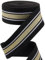 GORGECRAFT Gummiband 4.3m 40mm Breit Gold Weiß Gestreift Schwarzes Flaches Dehnbares Gurtband Zum Nähen Stricken Besatzband Für Heimwerker Taillenbänder Stirnbänder Kleidungsstücke Accessoires