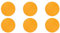 Excelsa Round Set 6 Tovagliette Rotonde, Plastica PP, Cm. 36, Giallo