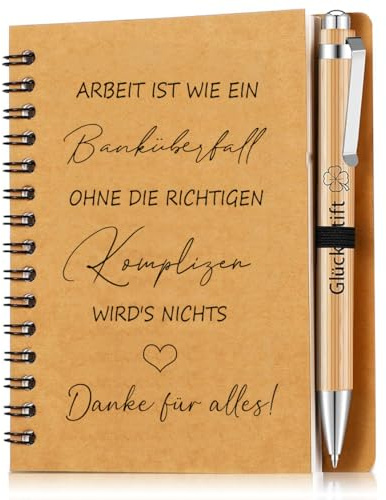 Dankeschön Geschenke für Kollegen,Kleine Geschenke für Kollegen Lehrer Inspirierend,Geschenke für Kollegen Notizblock Kugelschreiber Beste Danke Geschenk Kollegen Abschiedsgeschenk (1PC (14x21cm))