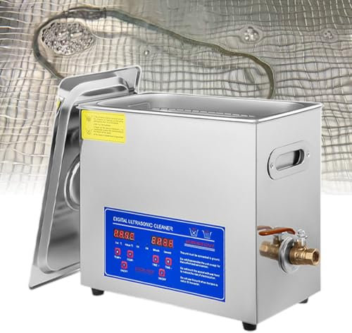 pealiritansemen Pulitore di Dischi, Pulitore Ad Ultrasuoni Portatile da 6 Litri, Macchina per La Pulizia dei Dischi, Pulitore di Gioielli da 180 W, Temporizzazione da 0 A 30 Minuti