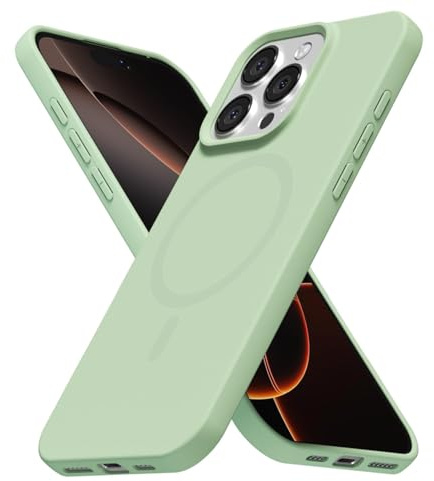 LoeoeL for iPhone 16 Pro Case Silicone Mag Safe, Compatible with Magsafe Ultra Slim Thin Magnetic Phone Case for Women Girls, Soft Rubber Gel Matte TPU Solid Color Minimalist Cover, Sage Green