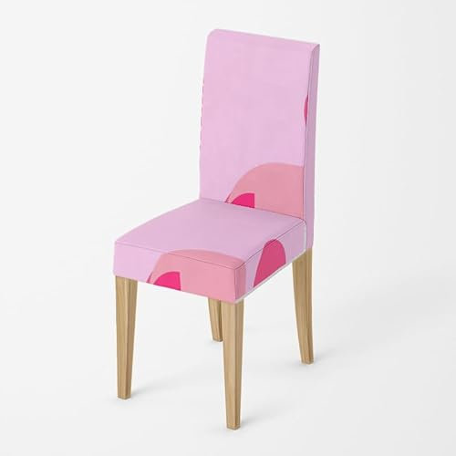 Stuhlhussen Eleganter Pink Print Stuhlbezug Stretch Removable Stuhlhussen 6er Set Universal Stuhlhussen Schwingstühle Chair Covers für Hotel Hochzeit Bankett Küche Restaurant Party