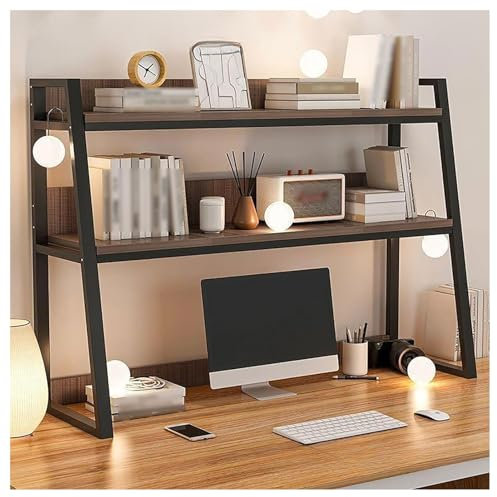 3-Stufiger Schreibtisch Regal für Wohnheime, Leiter Schreibtisch Bücherregal Organizer, Computer Tisch Bücherregal Aufsatzregal, Schreibtisch Präsentationsregal für Büro Zuhause B 95 x 32 x 90 cm