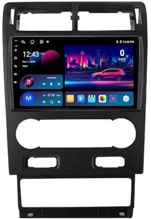 9 Pulgadas Pantalla Táctil Android 14 Radio 2 DIN para Ford Mondeo 3 2000-2007 con Carplay GPS Navigation Bluetooth Controles del Volante Cámara de Respaldo(B,T100 [2+32G])