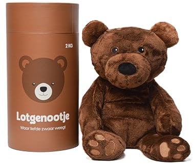 Lotgenootje Weighted Stuffed Animal Bär | 45cm, 2kg | Therapeutisches Plüsch für Entspannung & Tiefendruckkomfort | Für Kinder & Erwachsene | Zertifizierte Premium-Qualität & Sicherheit (Bär)