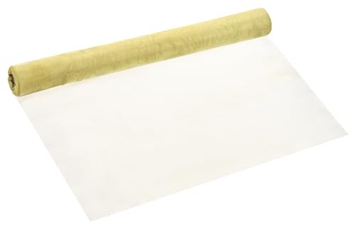 PATIKIL Malla de Alambre Tejida de Latón en Rollo 100cm x 30cm, 100 Malla Filtro de Metal Grueso Densa Malla de Gasa para Cubierta de Ventana de Seguridad, Amarillo