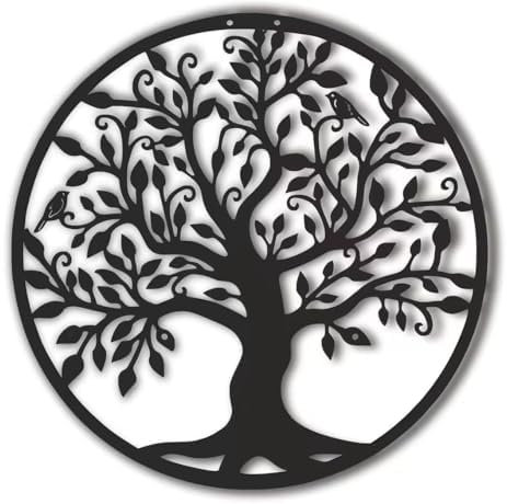 WLLWMYLY Arbol de la vida pared,mega decoración pared metal,Simboliza la vida eterna cuadro del arbol de la vida, Adecuado para paredes de salones, jardines, dormitorios y oficinas, (98 * 98cm)