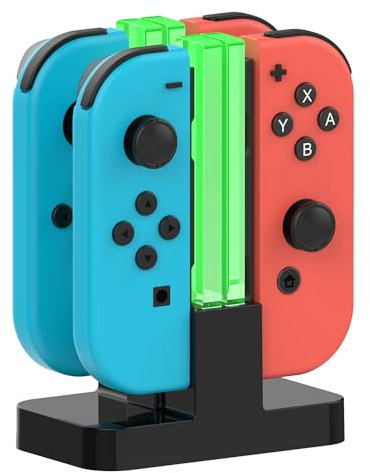 HELLCOOL Switch Controller Ladestation, 2-3 Std Schnelllade/LED-Ladeanzeige, Switch Ständer Ladestation Zubehör Kompatibel mit Nintendo Switch und OLED Joy-pad Controller