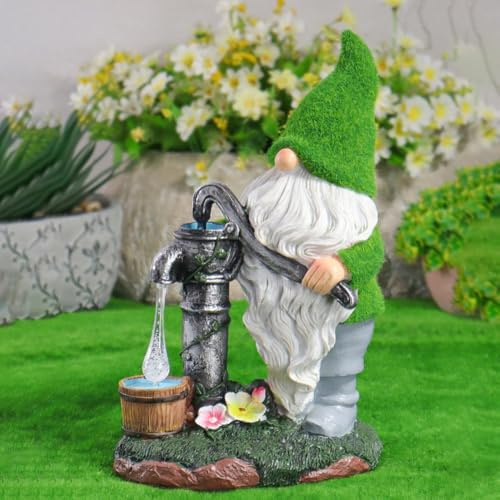 Nain de jardin solaire - Décoration de nain de jardin avec lumière - Lampe naine pour jardin, terrasse, cour (A)