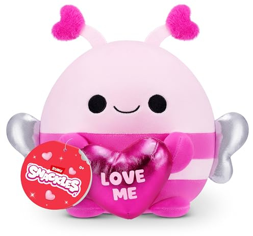 Snackles Love Edition Hummel Plüschtier 20cm von ZURU – Ultraweich Kuscheltier mit Herz-Schokolade Zubehör, Sammlerstück für Kinder Tweens Teens, Geschenkidee