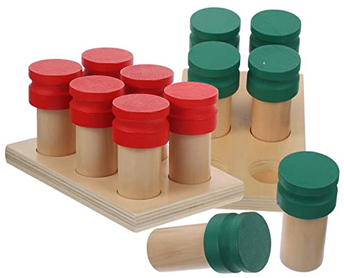 Toyvian Boîte Éducative Olfactive Montessori pour Garçon Et Filles, Jouet Sensoriel en Bois Compact, Set Portable De Bouteilles Parfumées, Éveil Sensoriel Bébé, Jeu D’odorat Pédagogique