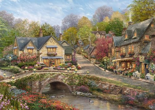 Sommer in Cobblestone Village: Puzzle Thomas Kinkade 2000 Teile