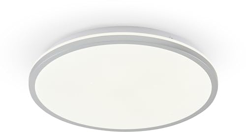 KHG LED-Deckenleuchte mit Hintergrundbeleuchtung silberfarben Metallgestell | Kunststoff Lampenschirm Sternenhimmeleffekt 4000K 1200lm modern, vielseitig einsetzbar, praktisch im Alltag, für Zuhause
