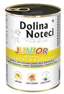 Dolina Noteci Premium JUNIOR Wet Dog Food/Non-Allergic Full of Nutrition Mineral Vitamin (400 g (Pack of 4), Chicken Gizzards)