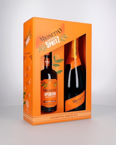 Mionetto Geschenke-Set (1x Prosecco Spumante DOC Treviso Brut 0,75 l und 1x Mionetto Aperitivo 11 Prozent 0,5 l) - Prickelnder Genuss für stilvolle Aperitif-Momente - Geeignet zum Mixen