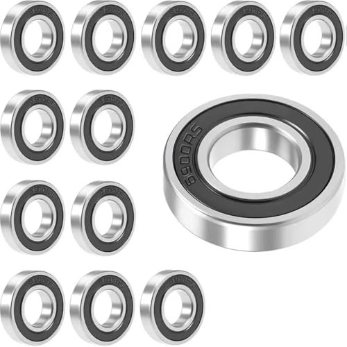 12 Stück 6900-2RS Kugellager 10 mm x 20 mm x 6 mm Doppelt Geschützte Rillenkugellager für DIY, 3D-Drucker, Motoren, Drehbänke, Fräsmaschinen, Verschiedene Mechanische Geräte, Etc.