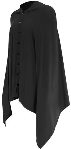 Toddmomy Châle D'allaitement Multifonction en Coton Doux, Couverture de Confidentialité pour Maman et Bébé, Foulard Noir Respirant, Léger et Adapté aux Sorties et Voyages