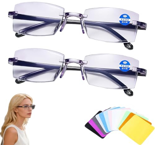 Revuterc Brille die sich automatisch der Sehstärke anpasst, Autofokus Brille mit Selbsteinstellung, Intelligente Zoom Brilles für Fern und Nah, Auto Focus Glasses für Damen Herren (2pcs)