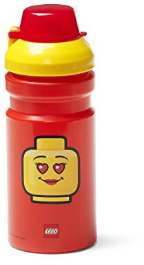 Room Copenhagen Lego Iconic Girl-Borraccia, Pet, Rosso Accesso, Taglia Unica
