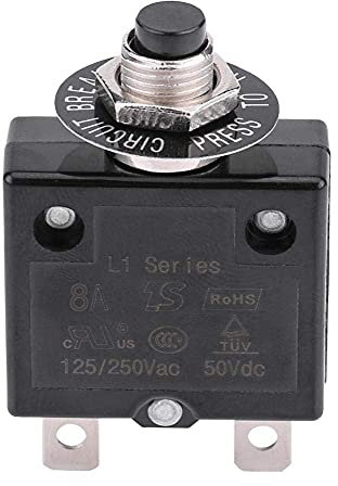 Disjoncteur À Réarmement Manuel, Disjoncteur Thermique De Bouton Poussoir, Protecteur De Surcharge De Surintensité, Avec Bouton De Réinitialisation, 5A 8A 10A 15A 18A 20A 30A En Option, 8A