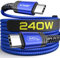 JSAUX 240W USB C auf USB C Kabel 3M, USB C Ladekabel PD 5A Typ C Schnellladung kompatibel für iPhone 16/16 Pro/16 Pro Max/15, MacBook Pro 2023/Air, iPad Air/Pro, Samsung Galaxy S24 S23 S20, Blau